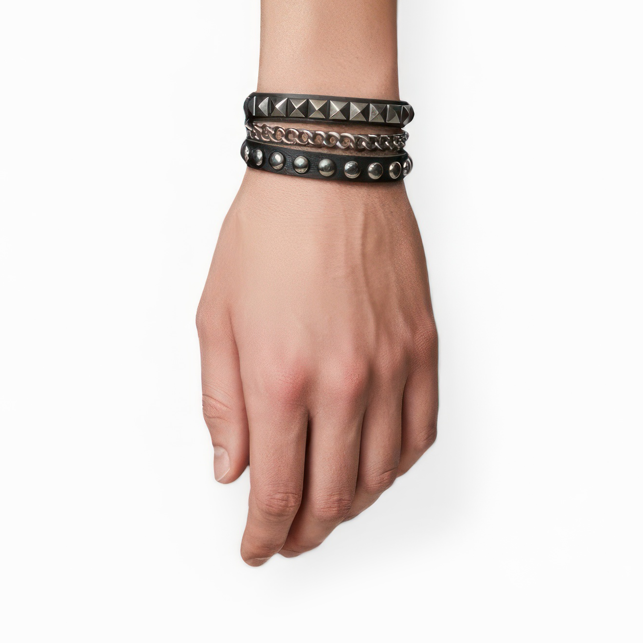 Triple Layer Punk Bracelet