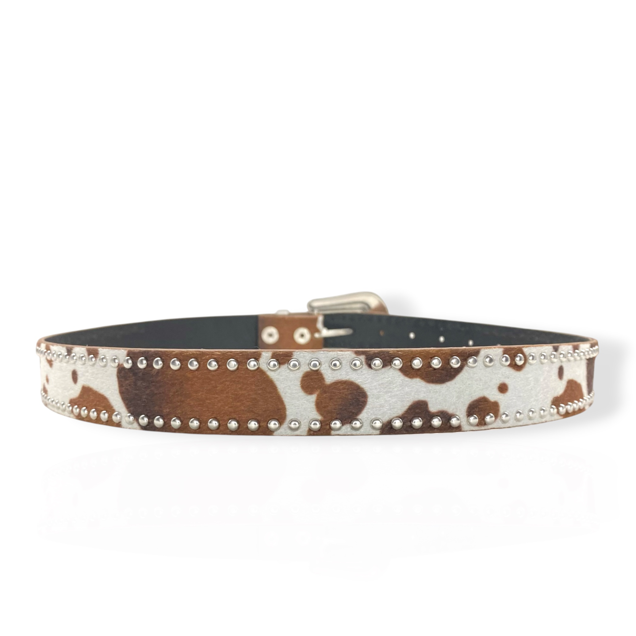 Cowhide Rhinestone Belt